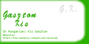 gaszton kis business card